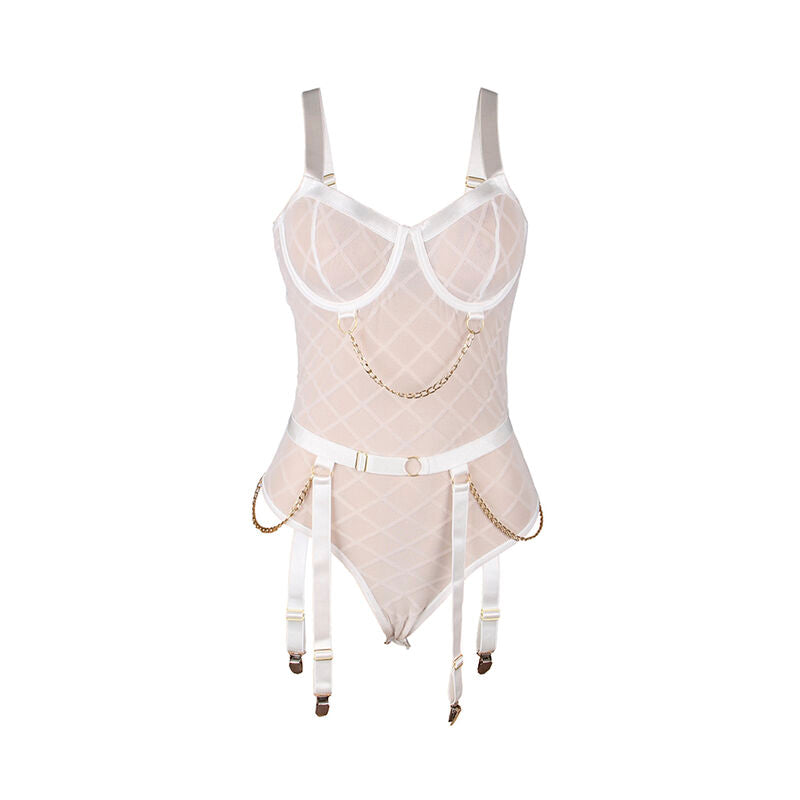 SUBBLIME - 954291 BODY CON CADENAS + LIGUEROS BLANCO L/XL