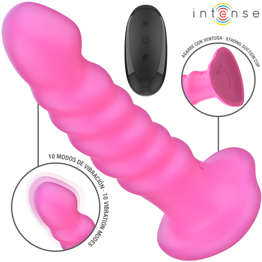 INTENSO - VIBRADOR CINDY TAMANHO L DESIGN ESPIRAL 10 VIBRAÇÕES ROSA CONTROLE REMOTO