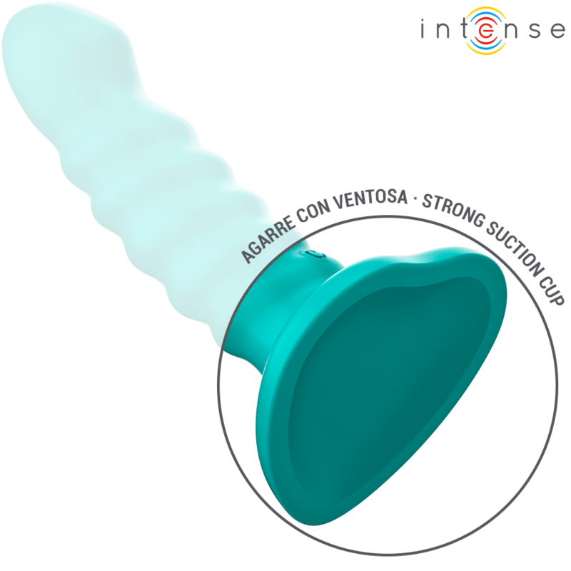 INTENSO - VIBRADOR BUFFY TAMANHO S DESIGN ESPIRAL 10 VIBRAÇÕES CONTROLE REMOTO AZUL