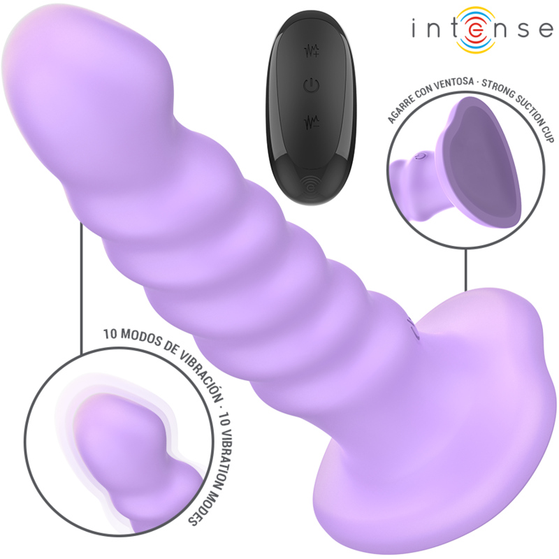 INTENSO - BRENDA VIBRADOR TAMANHO M DESIGN ESPIRAL 10 VIBRAÇÕES ROXO CONTROLE REMOTO