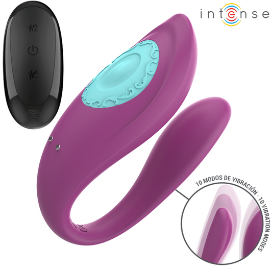 INTENSE - ANNIE U-SHAPED STIMULATOR &amp; VIBRATOR PURPLE REMOTE CONTROL