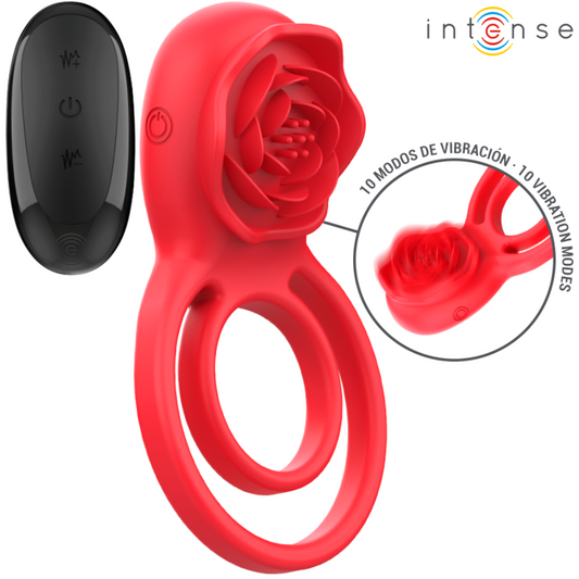 INTENSE - GAIL ROSA ESTIMULADORA 10 VIBRACIONES ROJO CONTROL REMOTO