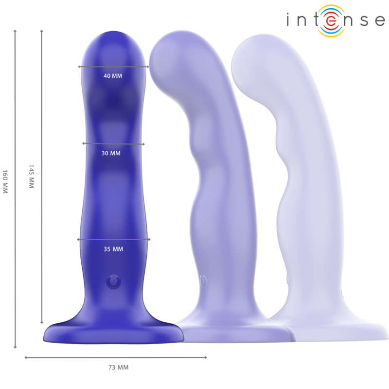 INTENSE - SHORTY VIBRATOR WITH BLUE SUCTION CUP REMOTE CONTROL