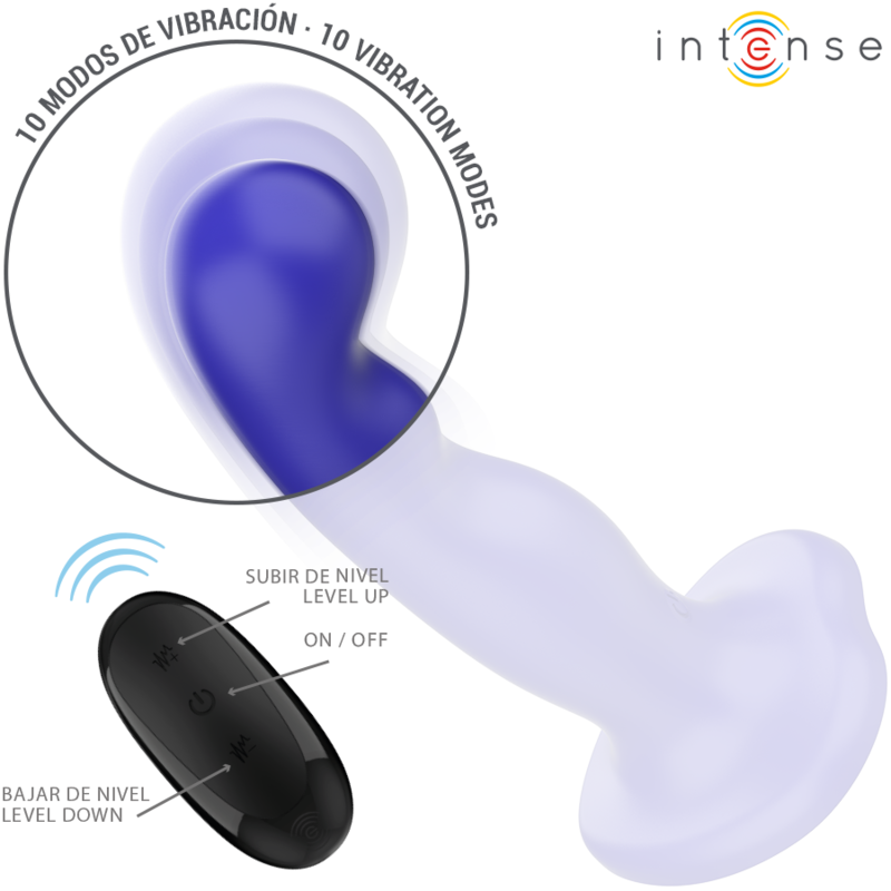 INTENSE - SHORTY VIBRATOR WITH BLUE SUCTION CUP REMOTE CONTROL