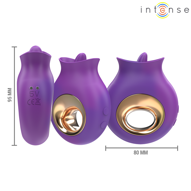 INTENSE - TULI CLITORIS STIMULATOR 9 VIBRATIONS &amp; 9 OSCILLATIONS PURPLE