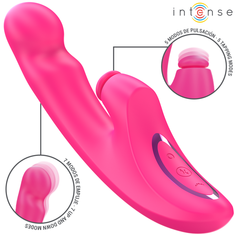 INTENSE - EMI VIBRADOR 13,5 CM MULTIFUNÇÃO 3 EM 1 10 VIBRAÇÕES ROSA