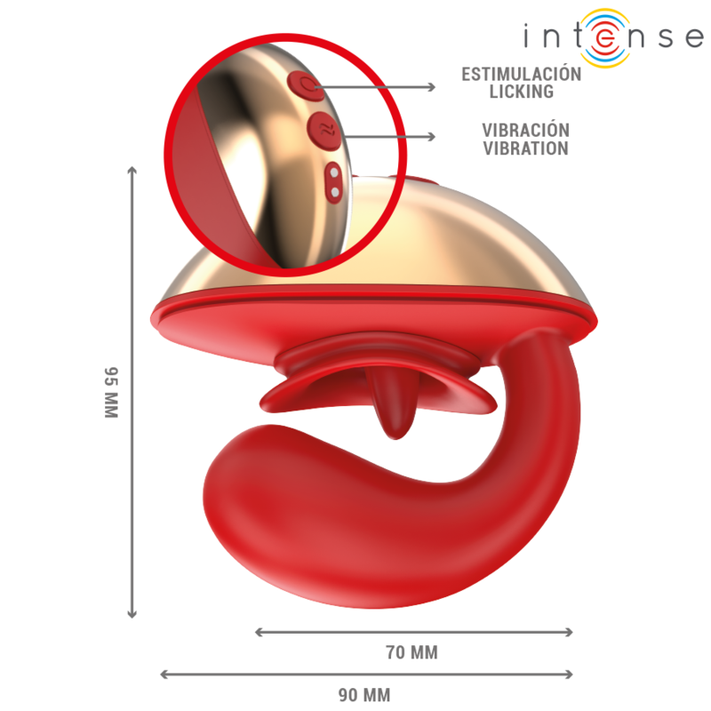 INTENSE - VIBRADOR MARIAH E ESTIMULADOR EM FORMA DE U 10 VIBRAÇÕES VERMELHO