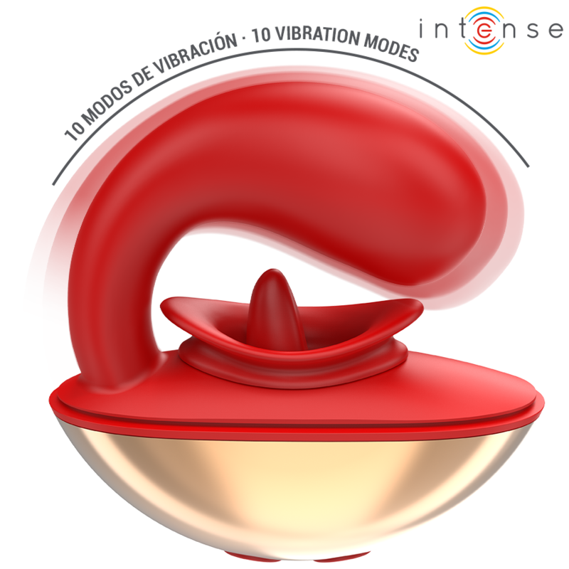 INTENSE - MARIAH VIBRADOR & ESTIMULADOR EN FORMA DE U 10 VIBRACIONES ROJO