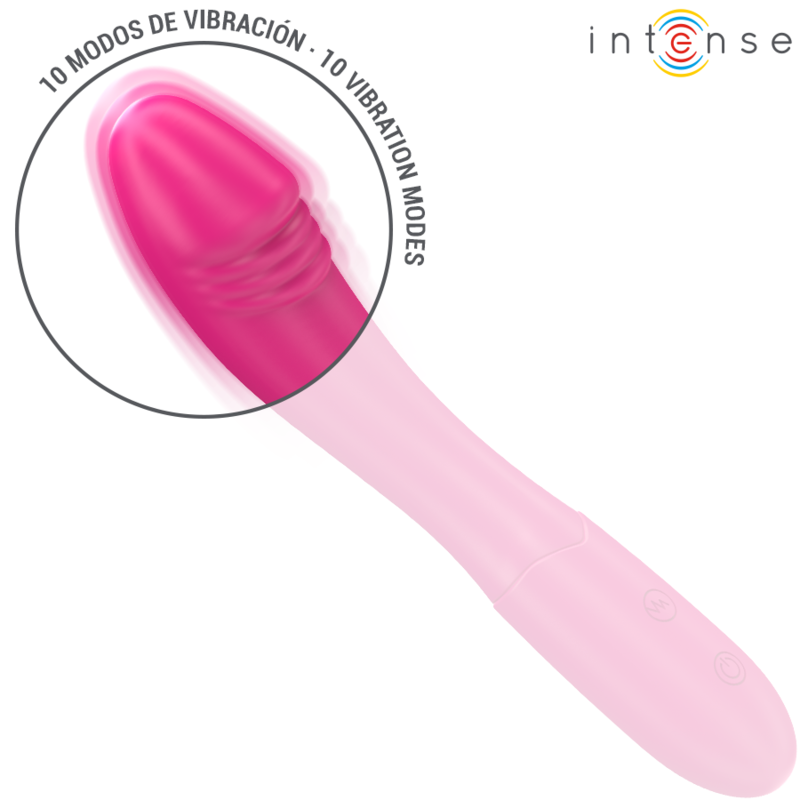 INTENSE - VIBRADOR BELINDA 19 CM FLEXÍVEL 10 VIBRAÇÕES ROSA