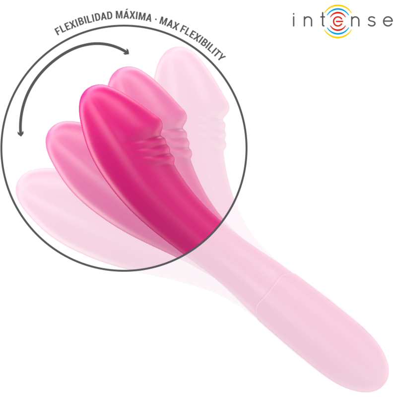 INTENSE - VIBRADOR BELINDA 19 CM FLEXÍVEL 10 VIBRAÇÕES ROSA