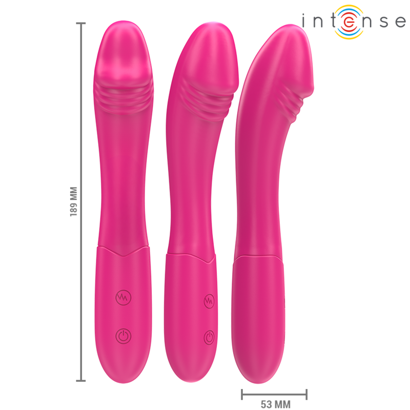 INTENSE - VIBRADOR BELINDA 19 CM FLEXÍVEL 10 VIBRAÇÕES ROSA