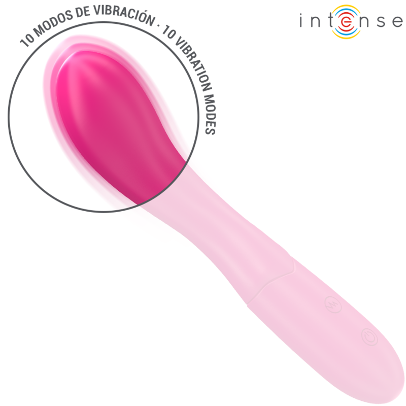 INTENSE - VIBRADOR LISETTE 19 CM FLEXÍVEL 10 VIBRAÇÕES ROSA