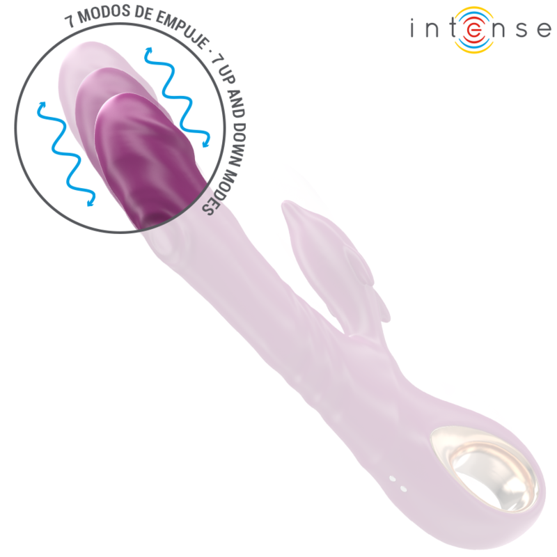 INTENSE - HALLE MULTIFUNCTION VIBRATOR WITH STIMULATING TONGUE IN THE SHAPE OF A PURPLE DOLPHIN