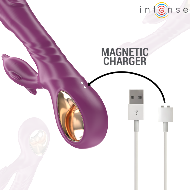 INTENSE - HALLE MULTIFUNCTION VIBRATOR WITH STIMULATING TONGUE IN THE SHAPE OF A PURPLE DOLPHIN