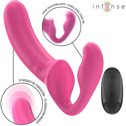 INTENSE - AMY VIBRADOR DOBLE 20 CM ROSA CONTROL REMOTO