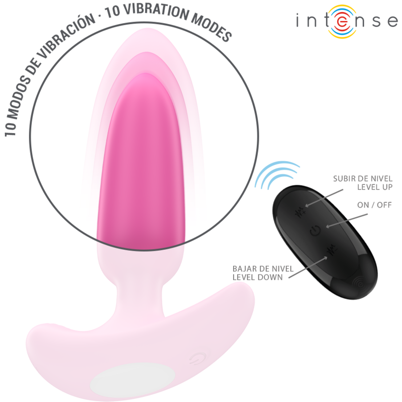 INTENSO - ROSS ANAL PLUG 10 VIBRAÇÕES ROSA CONTROLE REMOTO