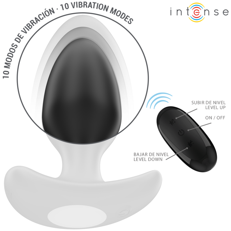 INTENSO - JOEY ANAL PLUG 10 VIBRAÇÕES PRETO CONTROLE REMOTO