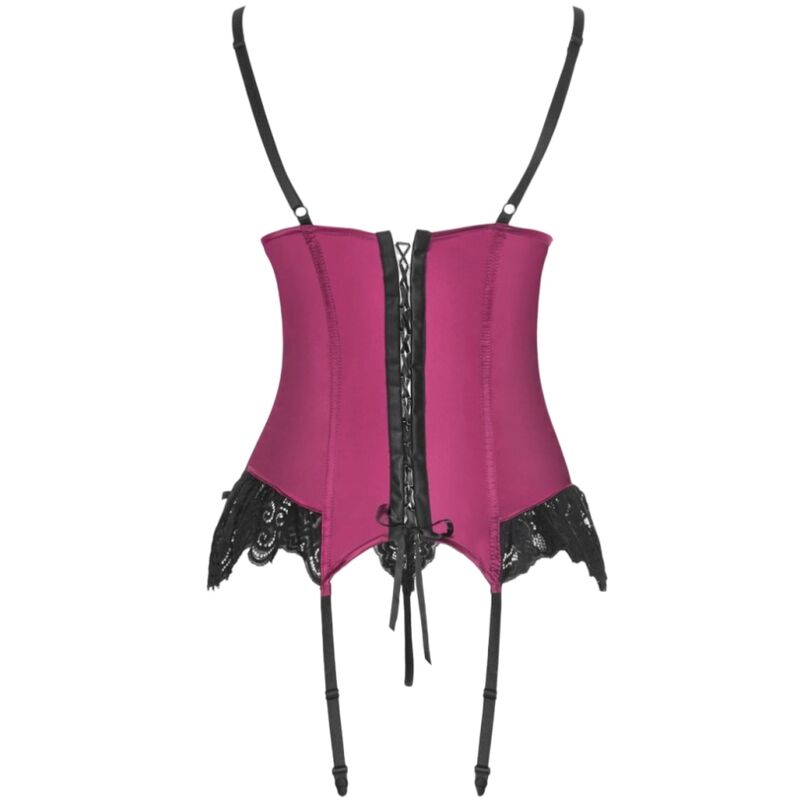 LIVCO CORSETTI FASHION - AGRAFENA CF 90436 CORSET + THONG BORDEAUX L/XL