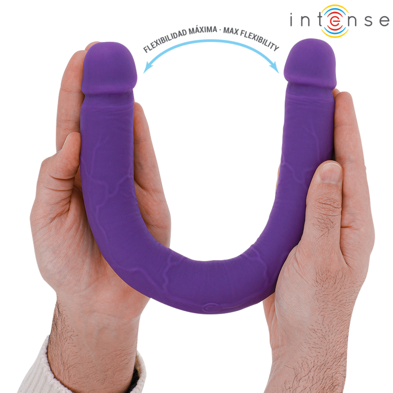 INTENSE - GUNTER DOUBLE VIBRATING DILDO 40 CM PURPLE REMOTE CONTROL