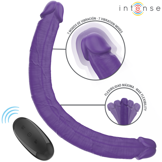 INTENSE - GUNTER DUPLO VIBRADOR DILDO 40 CM ROXO CONTROLE REMOTO