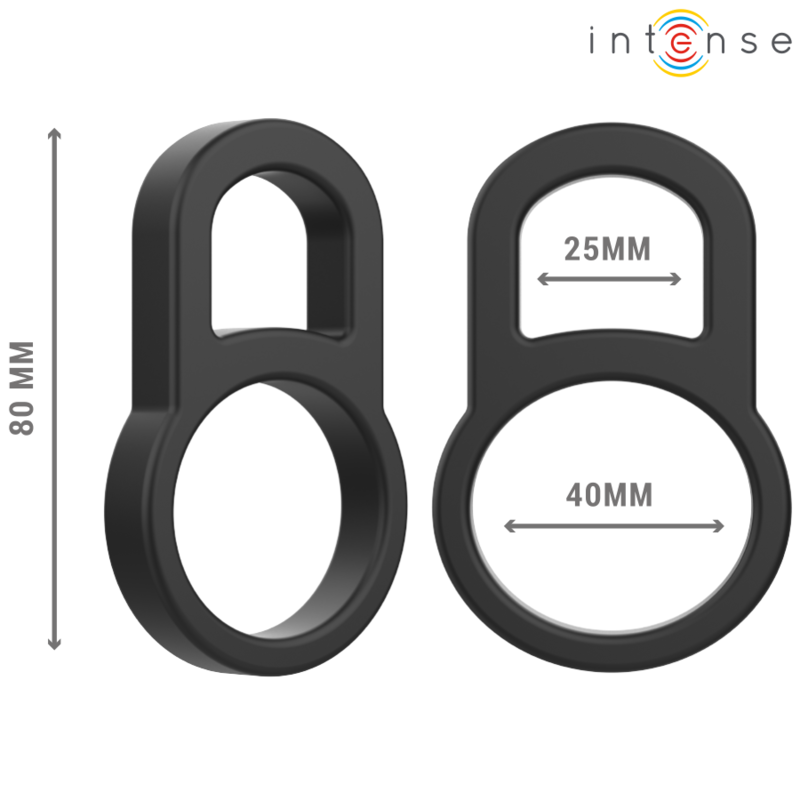 INTENSE - BOBBY DOUBLE PENIS RING BLACK SILICONE