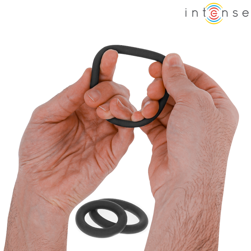 INTENSE - HUGH 3 BASIC PENIS RINGS BLACK SILICONE