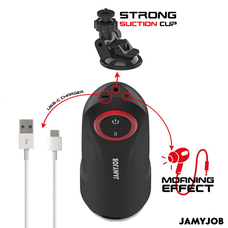 JAMYJOB - MASTURBADOR AUTOMÁTICO DE VAGINA POR GRAVIDADE 5 MODOS DE IMPULSO E EFEITO SONORO