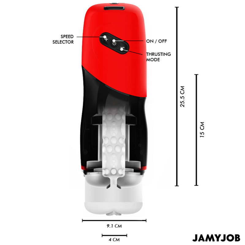 JAMYJOB - XPEED MASTURBADOR VAGINA AUTOMÁTICO 5 MODOS DE EMPUJE Y EFECTO SONIDO