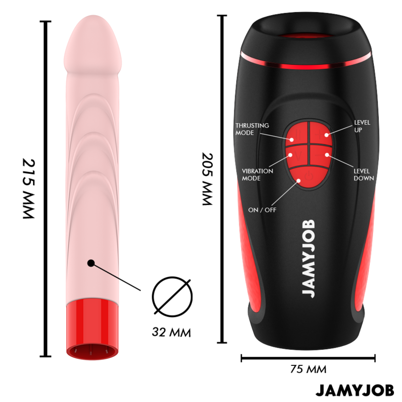 JAMYJOB - PYSTON BASE AUTOMATIC MASTURBATOR WITH REMOTE CONTROL DILDO