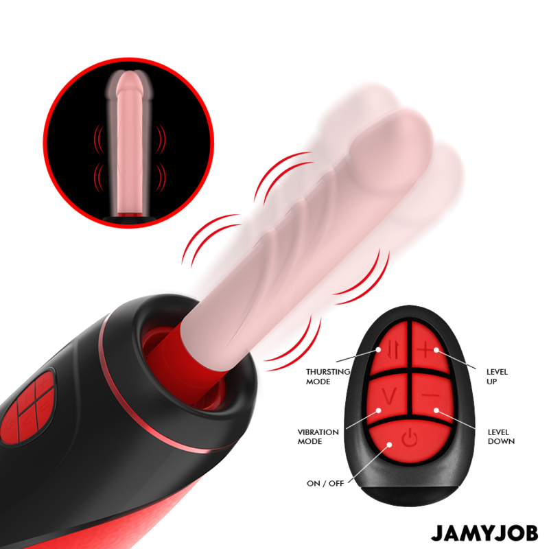 JAMYJOB - PYSTON BASE AUTOMATIC MASTURBATOR WITH REMOTE CONTROL DILDO