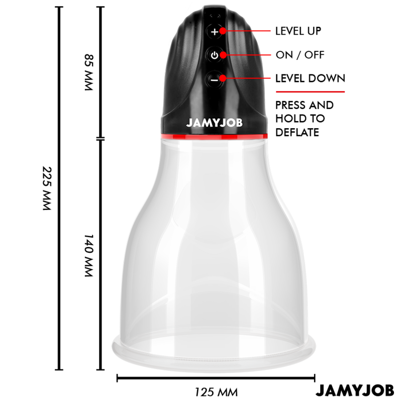 JAMYJOB - XPAND LITE BOMBA DE TESTE AUTOMÁTICA 3 NÍVEIS DE SUCÇÃO CINZA