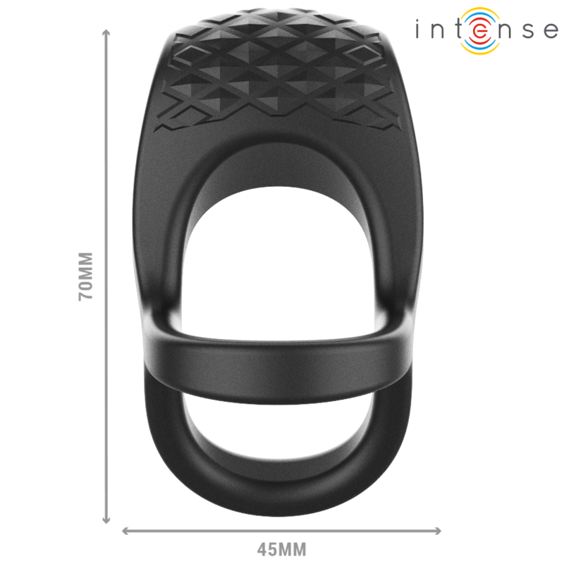 INTENSE - ALEX DOUBLE VIBRATING PENIS RING 10 VIBRATIONS BLACK