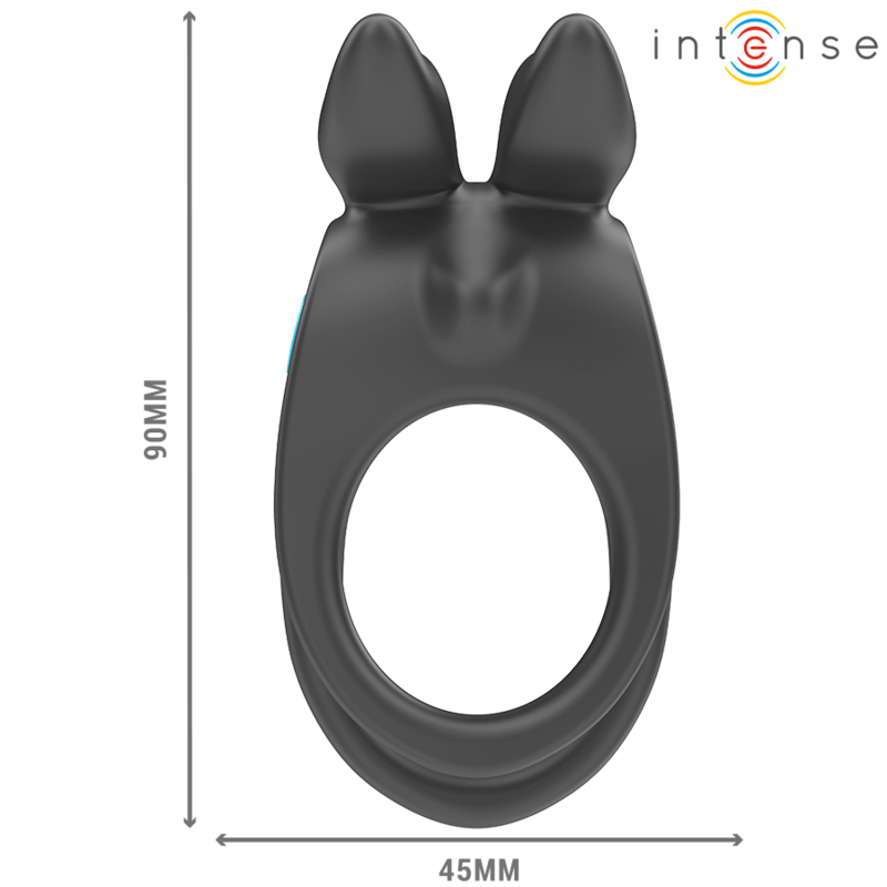 INTENSE - SAM DOUBLE VIBRATING PENIS RING 10 VIBRATIONS BLACK