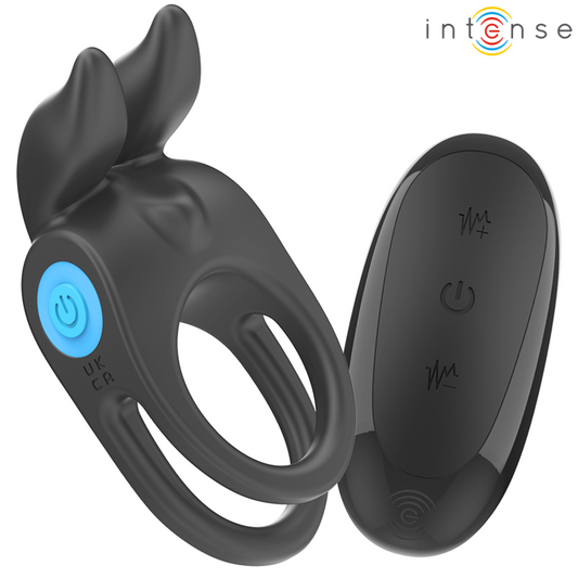 INTENSE - SAM DOUBLE VIBRATING PENIS RING 10 VIBRATIONS BLACK