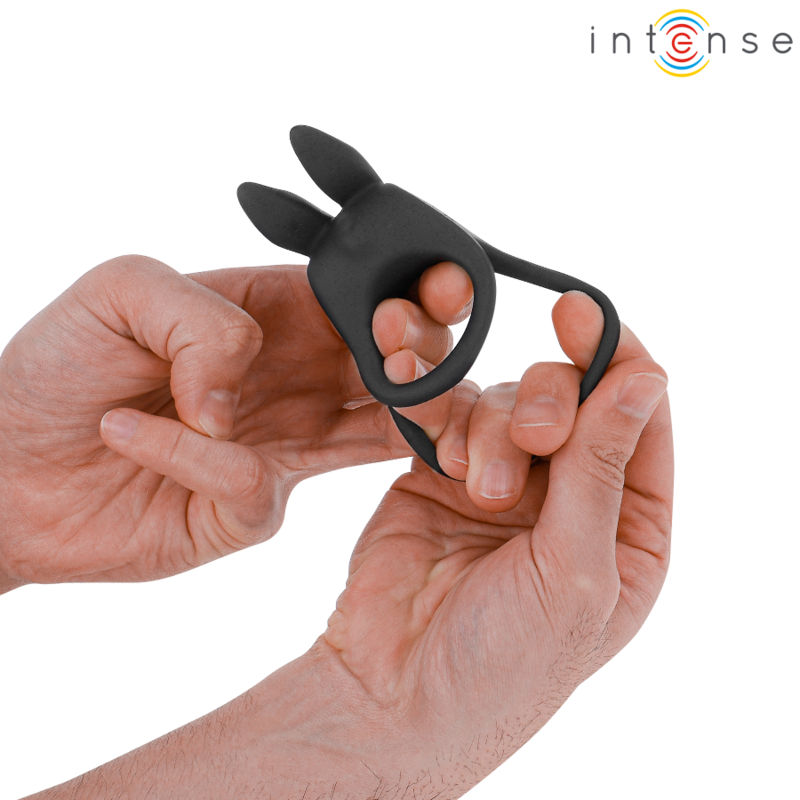 INTENSE - SAM DOUBLE VIBRATING PENIS RING 10 VIBRATIONS BLACK