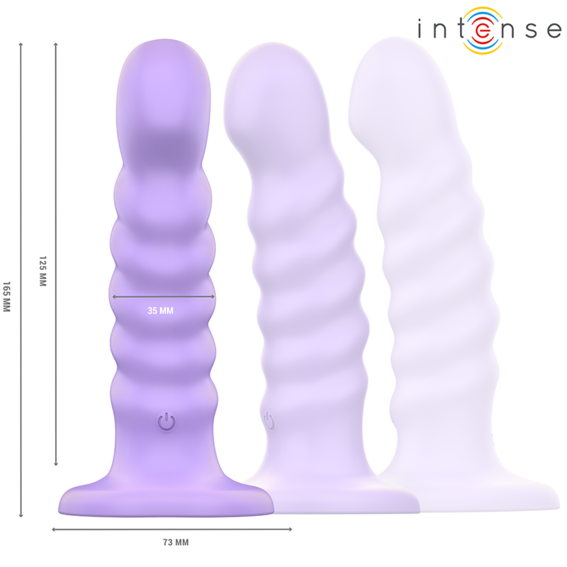 INTENSO - BRENDA VIBRADOR TAMANHO M DESIGN ESPIRAL 10 VIBRAÇÕES ROXO CONTROLE REMOTO