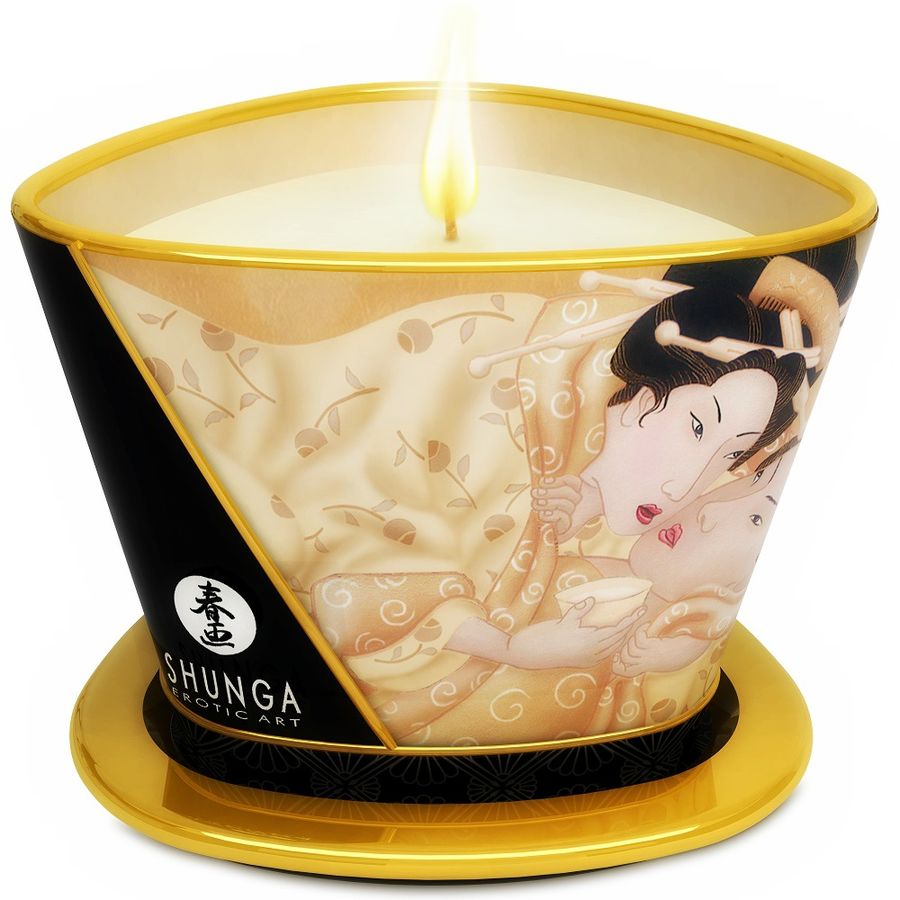 SHUNGA - MINI CARESS BY CANDELIGHT VELA DE MASSAGEM DE BAUNILHA 170 ML