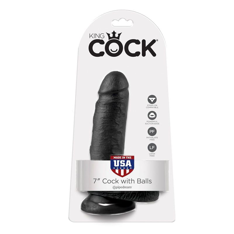 KING COCK - 7 REALISTIC BLACK PENIS 17.8 CM