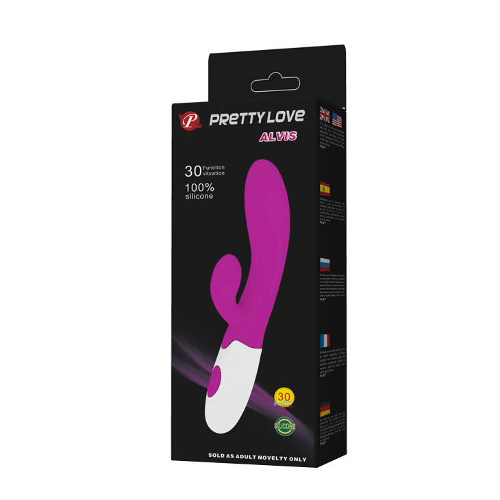 PRETTY LOVE - VIBRADOR DE FLERTE COM ESTIMULADOR DE CLITÓRIS ALVIS