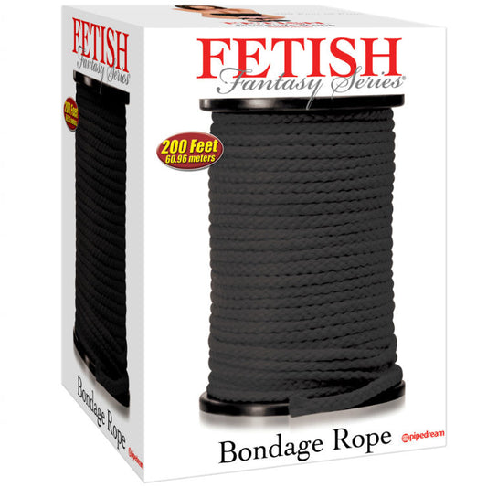 SÉRIE FETISH FANTASY - SÉRIE BONDAGE DE CORDA DE SEDA PRETA 60,96 METROS