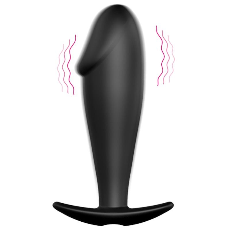 PRETTY LOVE - PLUG ANAL DE SILICONE EM FORMA DE PÊNIS COM 12 MODOS DE VIBRAÇÃO - PRETO