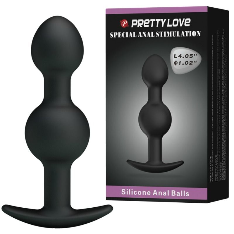 PRETTY LOVE - BOLAS ANAL DE SILICONE ESTIMULAÇÃO ESPECIAL 10,3 CM PRETO