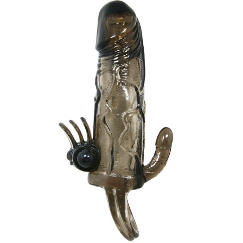 DANCE - BRAVE MAN ANAL E VIBRADOR DE CLITÓRIS MANGA DE PÊNIS 16,5 CM PRETO