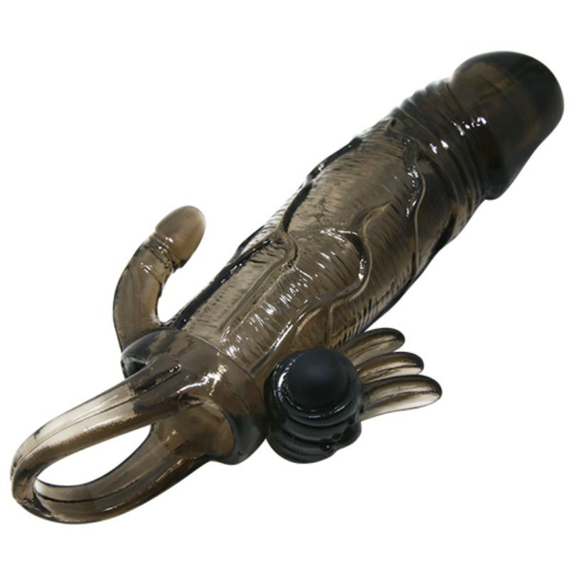 DANCE - BRAVE MAN ANAL E VIBRADOR DE CLITÓRIS MANGA DE PÊNIS 16,5 CM PRETO