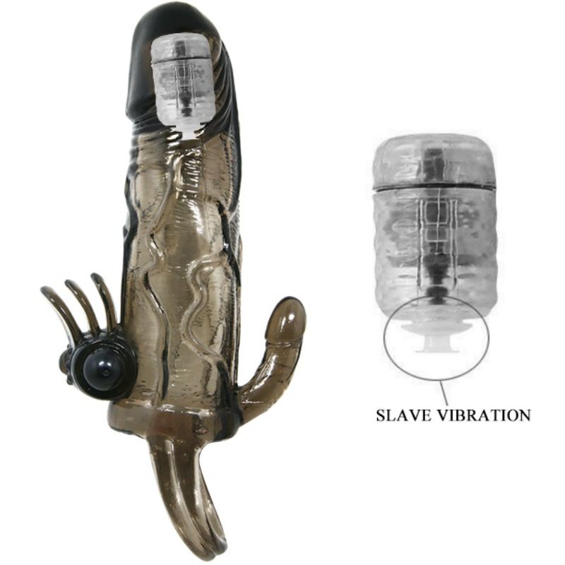 DANCE - BRAVE MAN ANAL E VIBRADOR DE CLITÓRIS MANGA DE PÊNIS 16,5 CM PRETO