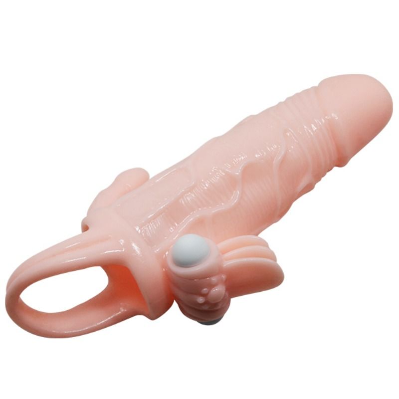 DANCE - BRAVE MAN ANAL E VIBRADOR DE CLITÓRIS MANGA DE PÊNIS 16,5 CM NATURAL