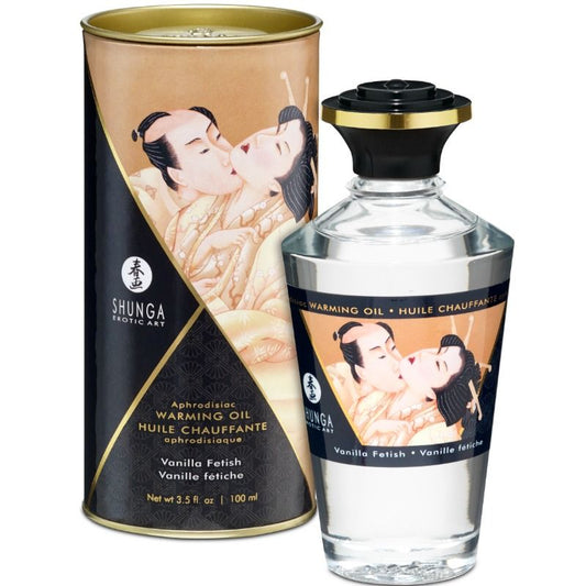 SHUNGA - ÓLEO DE MASSAGEM COM EFEITO DE CALOR SABOR BAUNILHA 100 ML