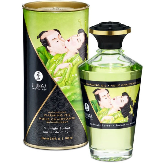 SHUNGA - ÓLEO DE MASSAGEM COM EFEITO DE CALOR COM SABOR DE SORVETE DA MEIA-NOITE 100 ML