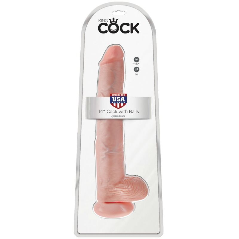 KING COCK - PÊNIS COM TESTÍCULOS 35,6 CM COR NATURAL