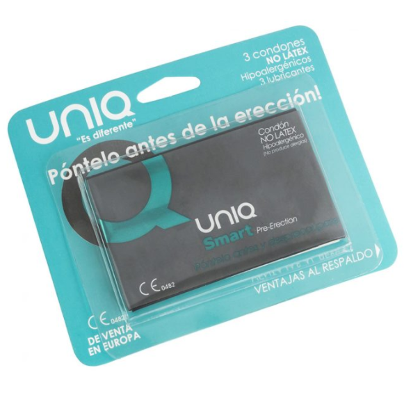 UNIQ - PRESERVATIVOS INTELIGENTES DE PRÉ-EREÇÃO SEM LÁTEX 3 UNIDADES